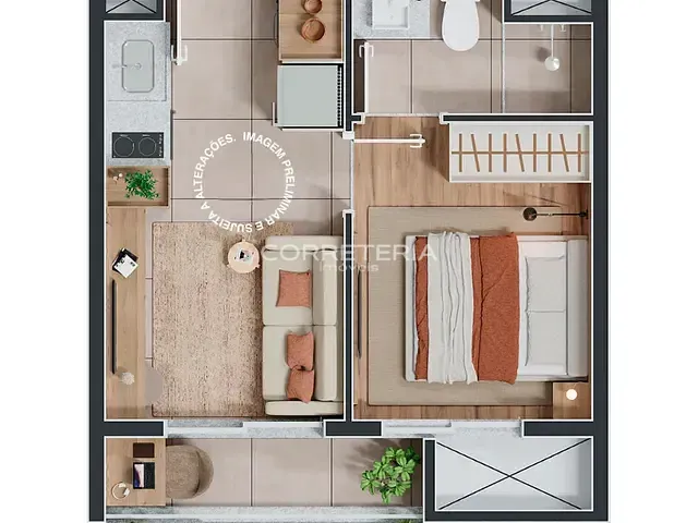 Studio 1 quarto e 1 banheiro, à venda, no bairro Santa Cecília em São Paulo
