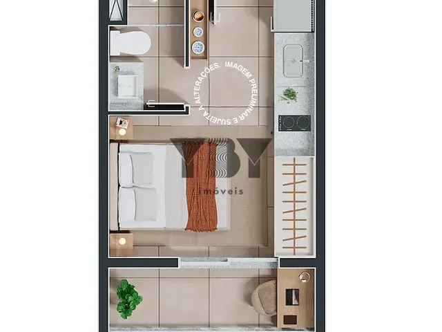 Studio 1 quarto e 1 banheiro, à venda, no bairro Santa Cecília em São Paulo