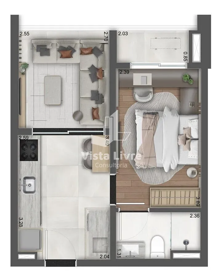Apartamento, 1 quarto, 34 m² - Foto 26