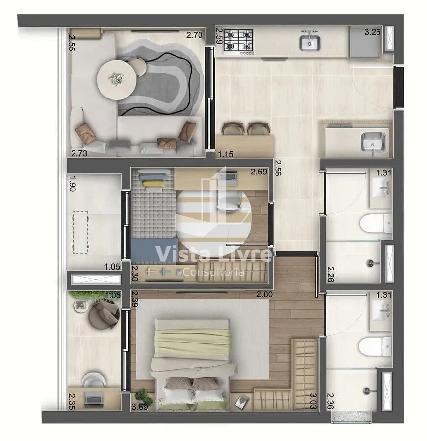 Apartamento, 1 quarto, 34 m² - Foto 27