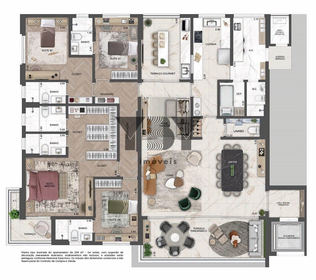 Apartamento, 4 quartos, 258 m² - Foto 42