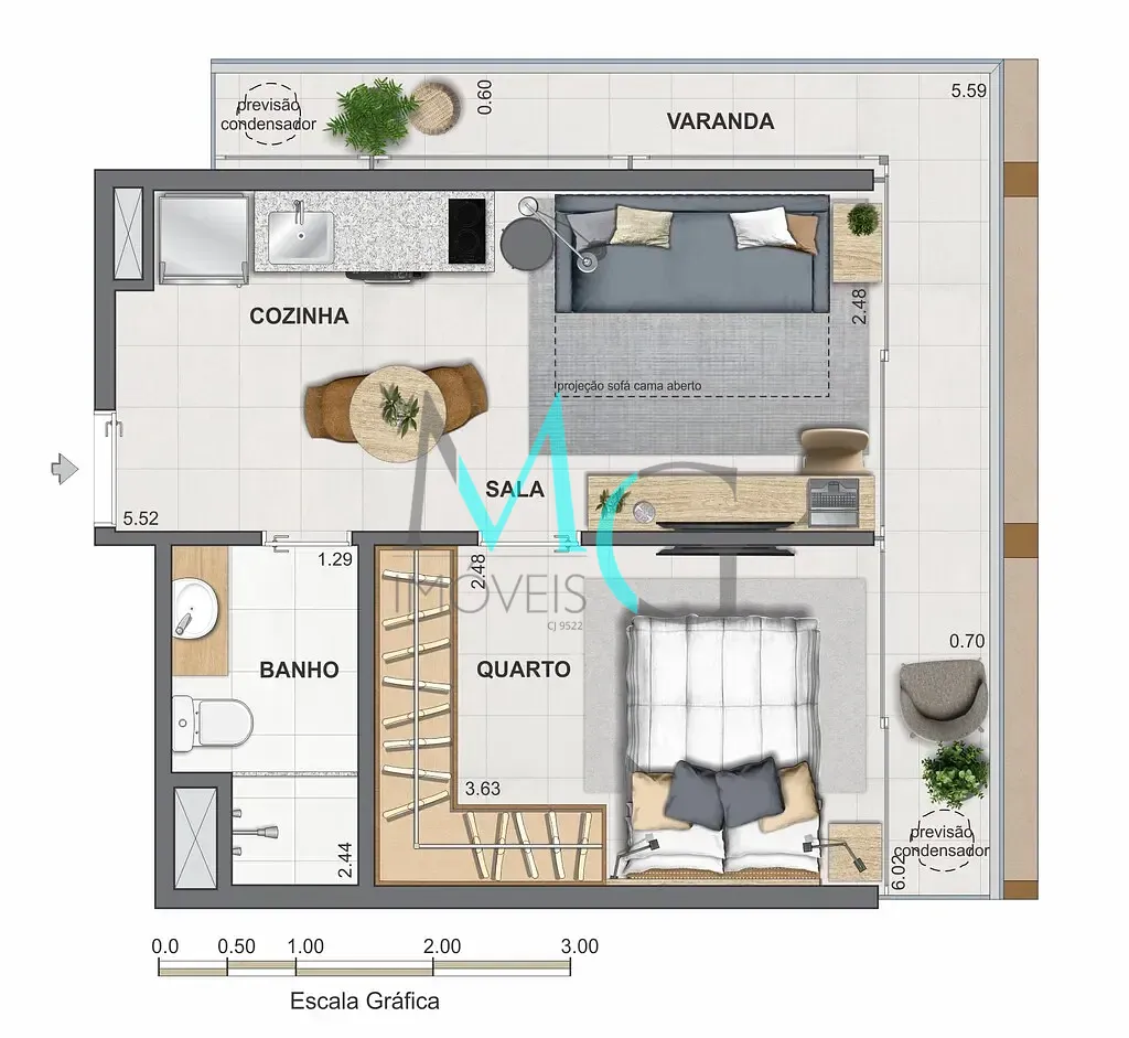 Cobertura, 1 quarto, 67 m² - Foto 22