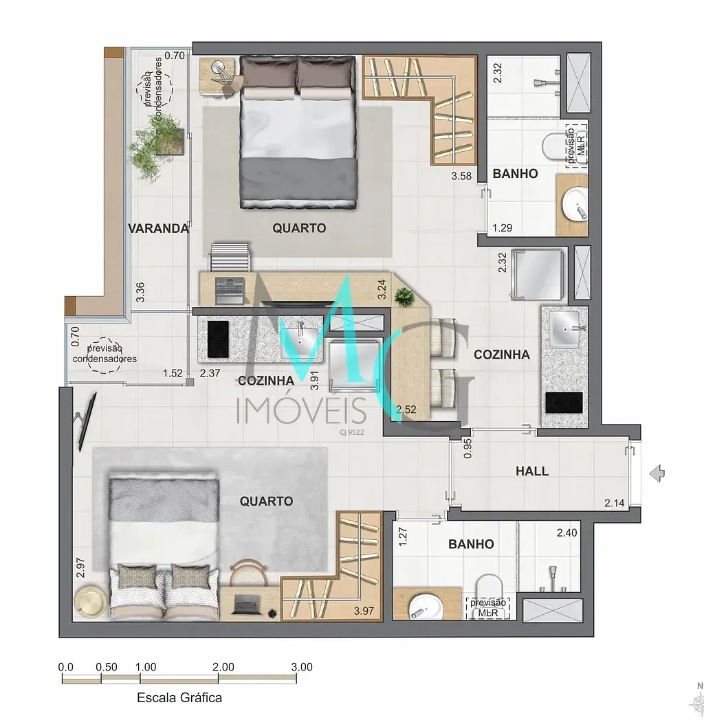 Cobertura, 1 quarto, 67 m² - Foto 28