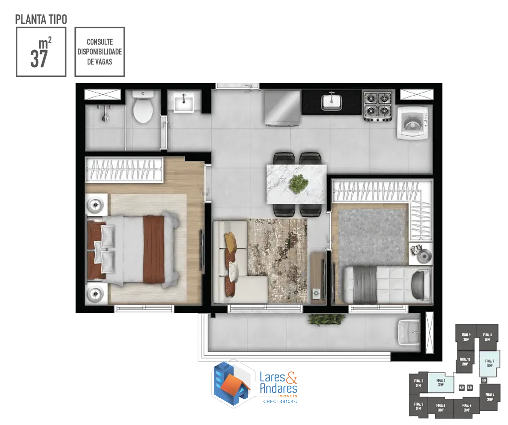 Apartamento, 2 quartos, 39 m² - Foto 19