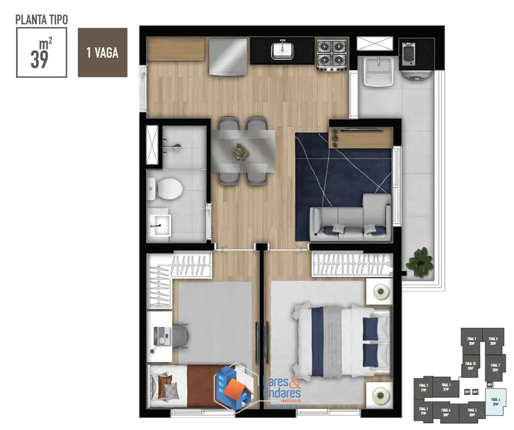 Apartamento, 2 quartos, 39 m² - Foto 22