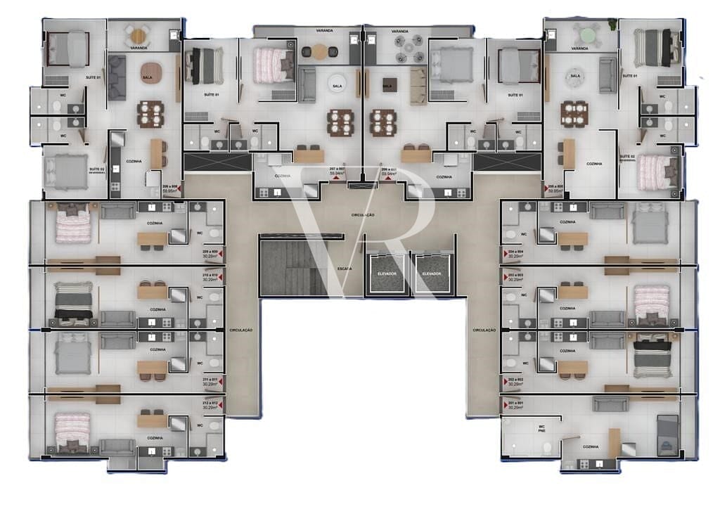 Apartamento à venda com 2 quartos, 54m² - Foto 7