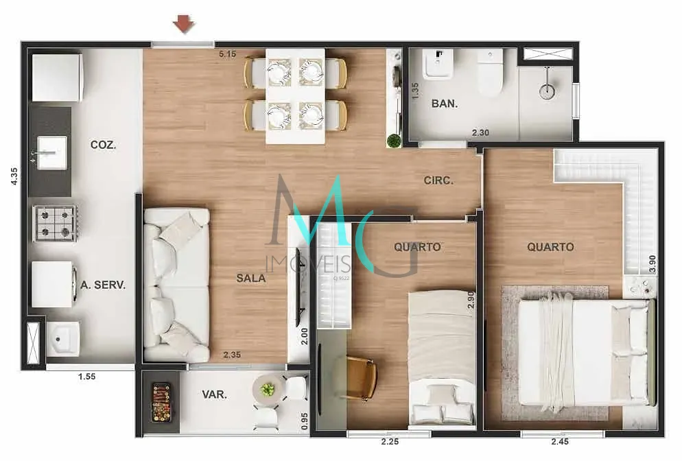 Apartamento, 1 quarto, 35 m² - Foto 21