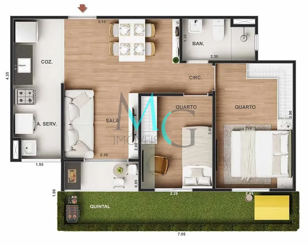 Apartamento, 1 quarto, 35 m² - Foto 22