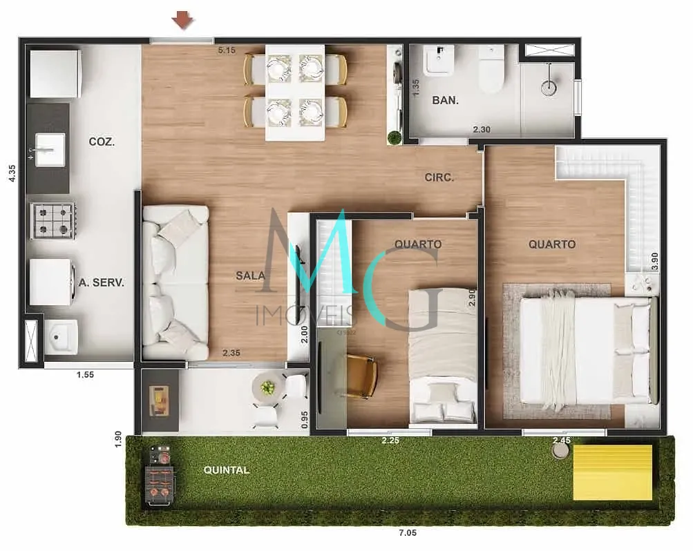 Apartamento, 1 quarto, 35 m² - Foto 23