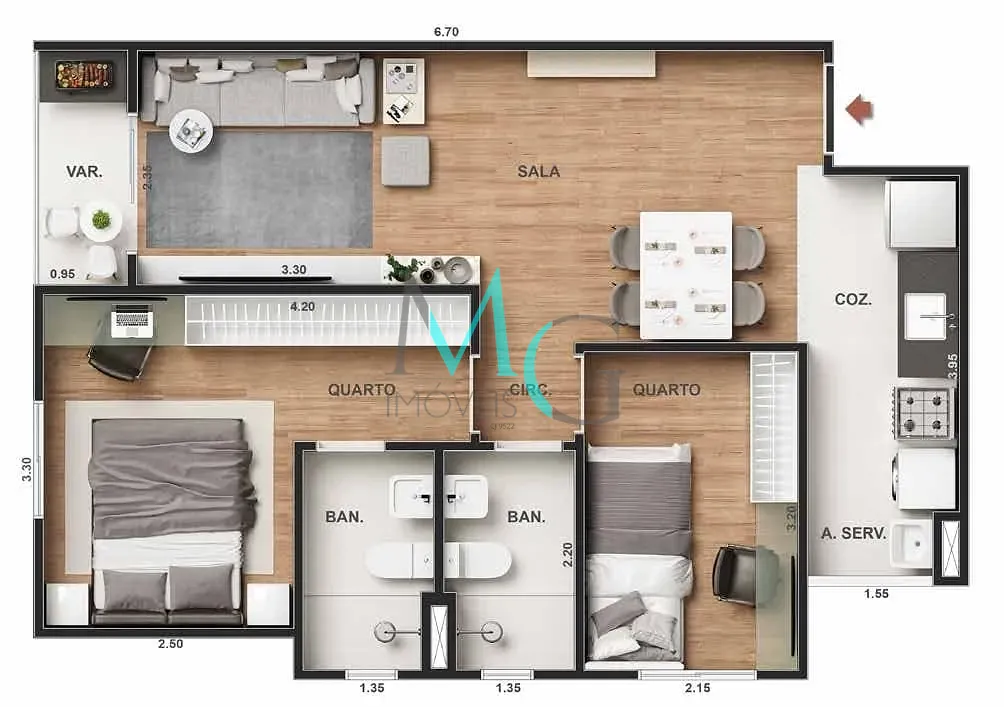 Apartamento, 1 quarto, 35 m² - Foto 24