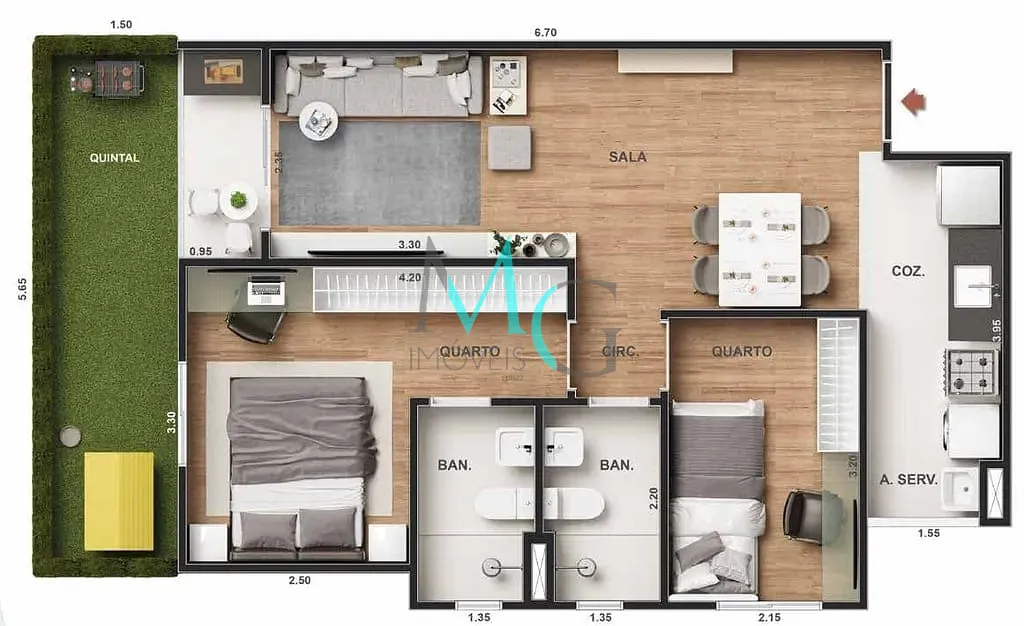 Apartamento, 1 quarto, 35 m² - Foto 27
