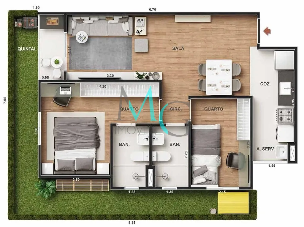 Apartamento, 1 quarto, 35 m² - Foto 28
