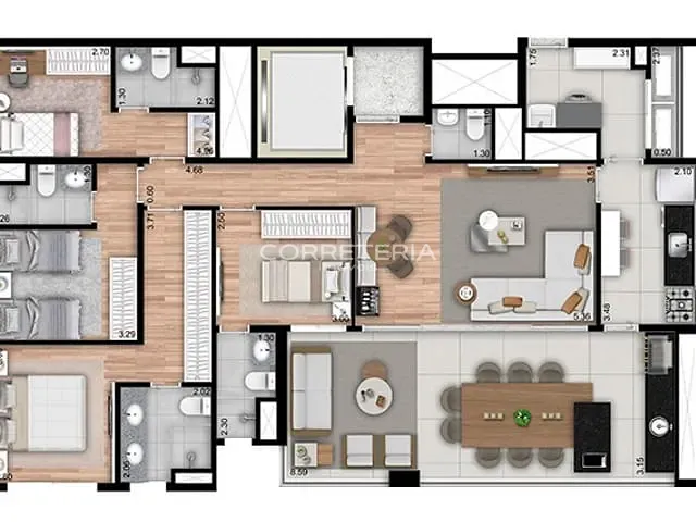 Apartamento 4 quartos e 5 banheiros, à venda, no bairro Ipiranga em São Paulo