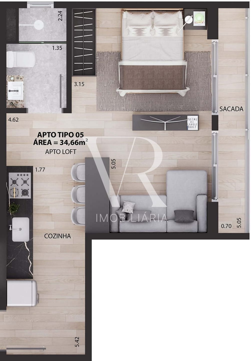 Apartamento à venda com 1 quarto, 34m² - Foto 43
