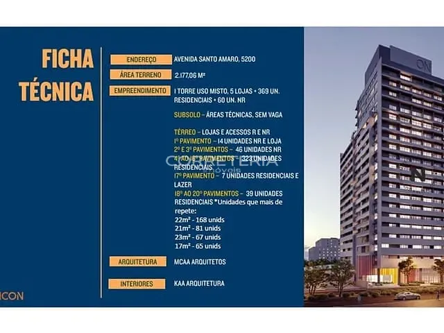 Studio 1 quarto e 1 banheiro, à venda, no bairro Santo Amaro em São Paulo