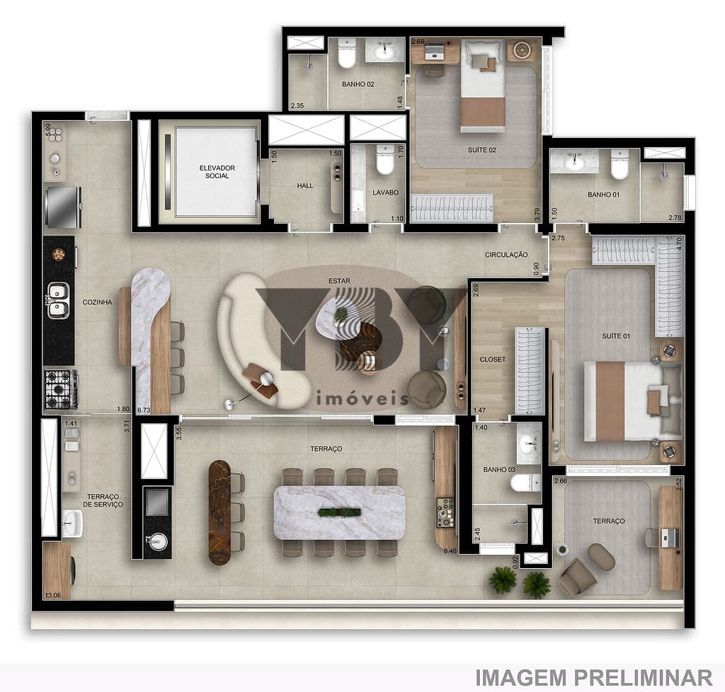 Apartamento, 3 quartos, 106 m² - Foto 42