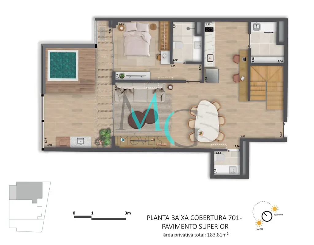 Cobertura, 3 quartos, 199 m² - Foto 24
