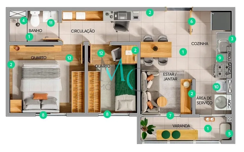 Apartamento, 1 quarto, 35 m² - Foto 17