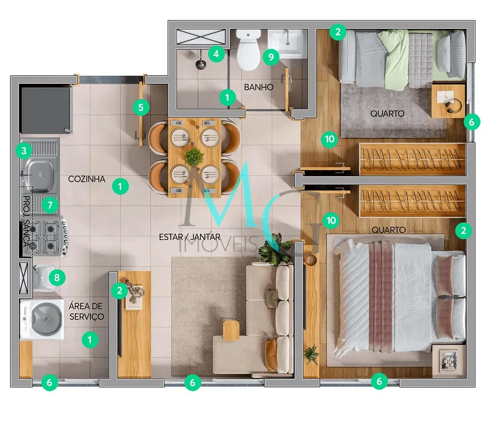 Apartamento, 2 quartos, 40 m² - Foto 16
