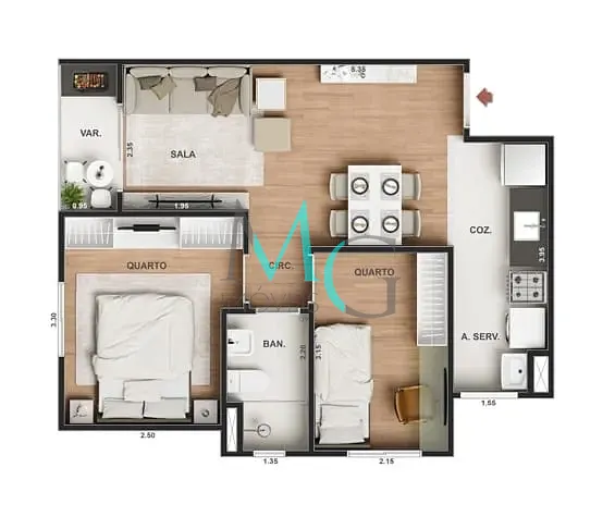 Apartamento, 1 quarto, 53 m² - Foto 16