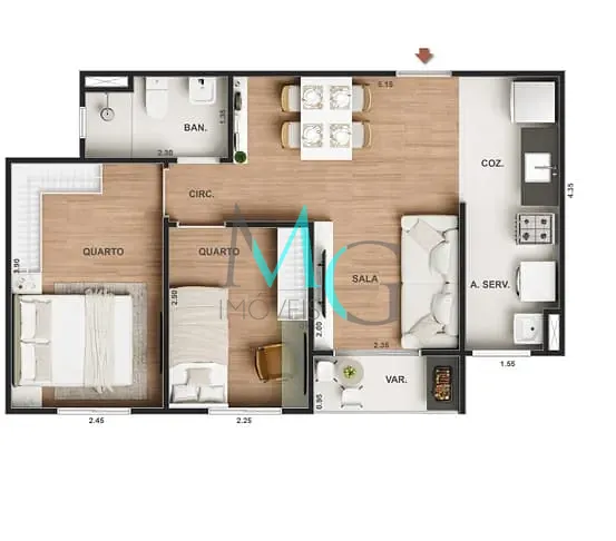 Apartamento, 1 quarto, 53 m² - Foto 17
