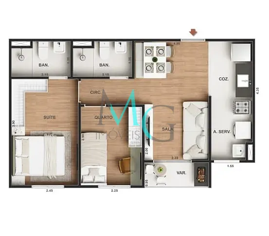 Apartamento, 1 quarto, 53 m² - Foto 18