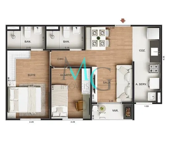 Apartamento, 1 quarto, 30 m² - Foto 18