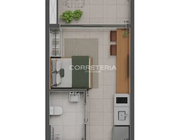 Apartamento 1 quarto e 1 banheiro, à venda, no bairro Brooklin Novo em São Paulo