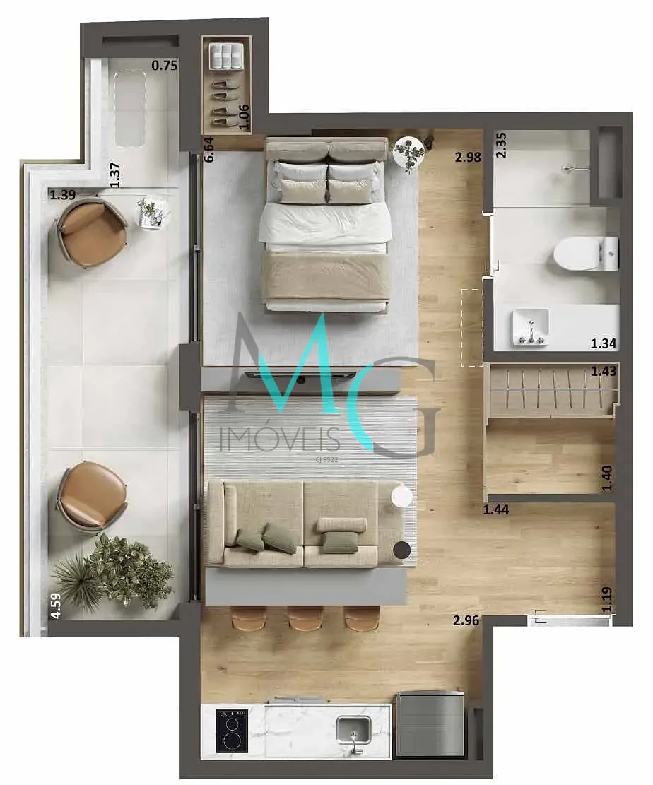Apartamento, 1 quarto, 39 m² - Foto 20