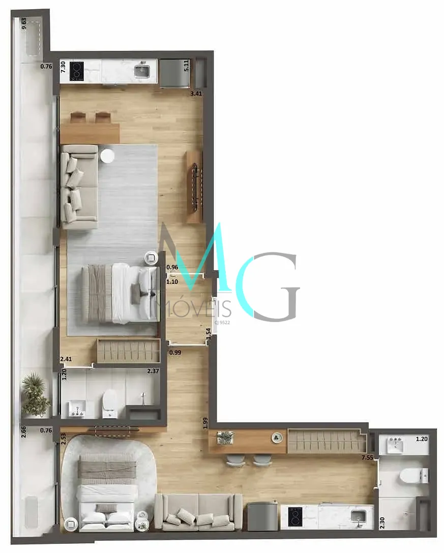 Apartamento, 1 quarto, 39 m² - Foto 23
