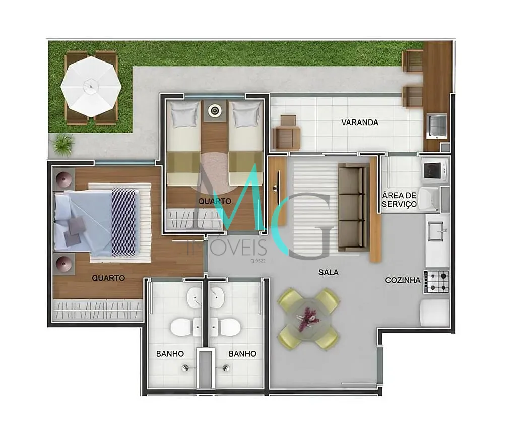 Apartamento, 2 quartos, 52 m² - Foto 56