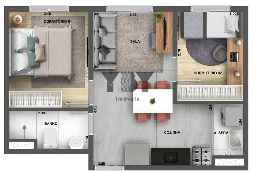 Apartamento, 2 quartos, 37 m² - Foto 21