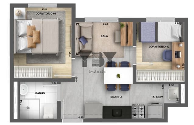 Apartamento, 2 quartos, 32 m² - Foto 20