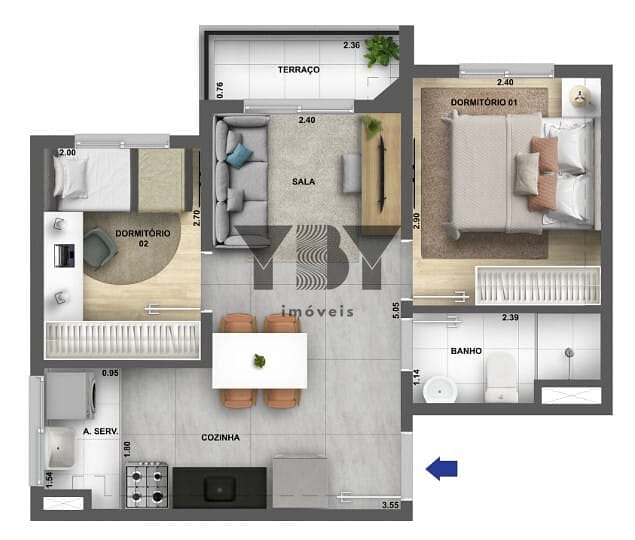 Apartamento, 2 quartos, 32 m² - Foto 23