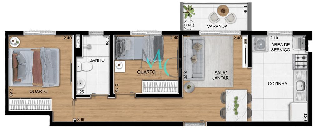 Apartamento, 2 quartos, 40 m² - Foto 16