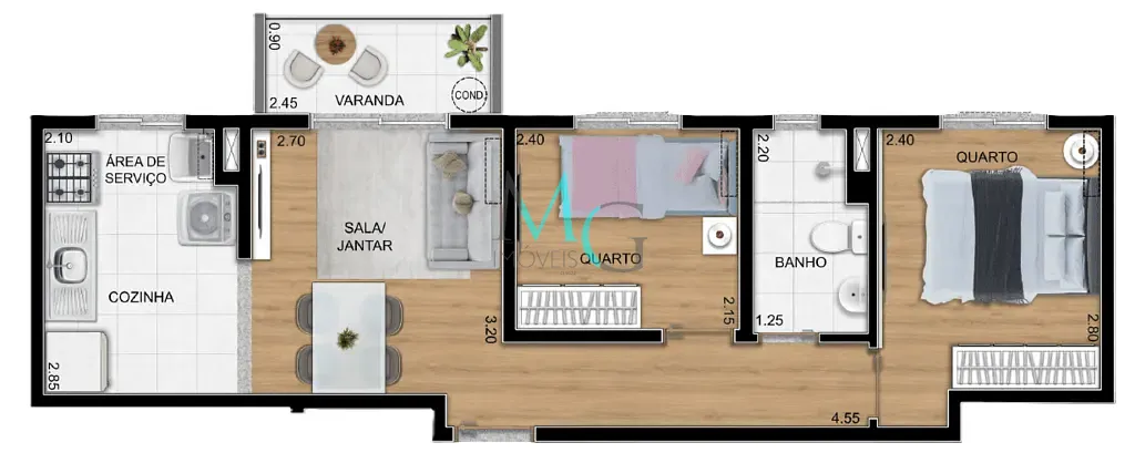 Apartamento, 2 quartos, 40 m² - Foto 14