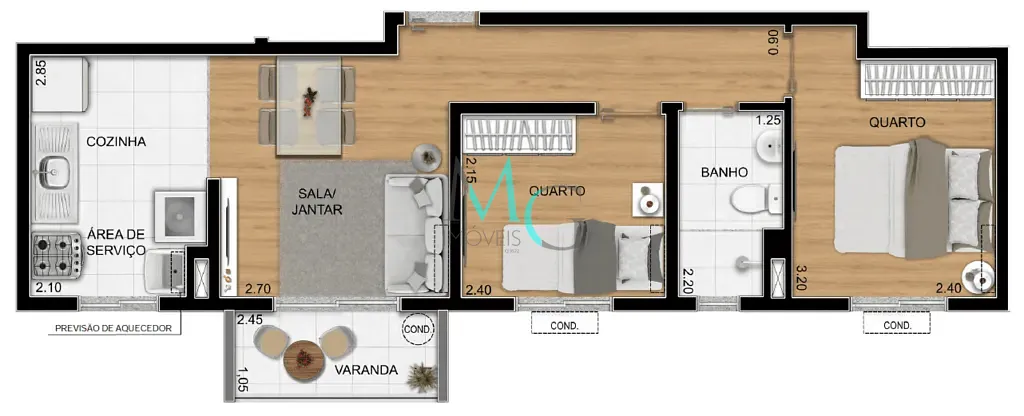 Apartamento, 2 quartos, 40 m² - Foto 15