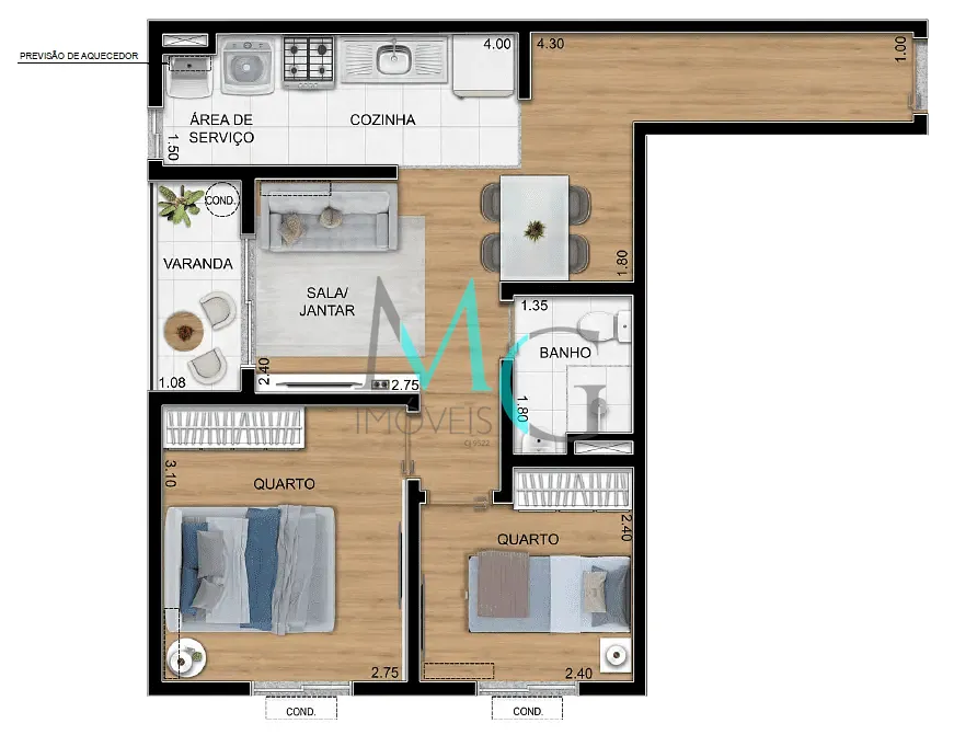 Apartamento, 2 quartos, 46 m² - Foto 21