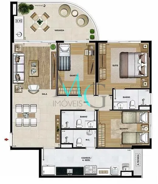 Apartamento, 4 quartos, 124 m² - Foto 25