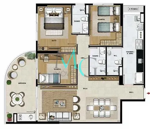Apartamento, 4 quartos, 124 m² - Foto 26