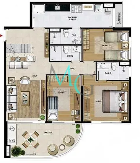Apartamento, 4 quartos, 124 m² - Foto 35
