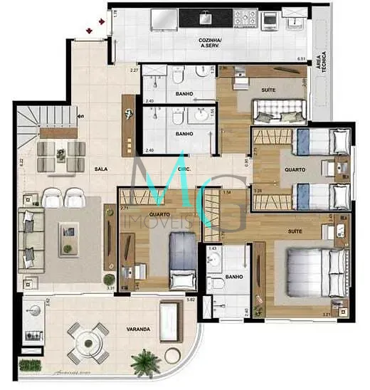 Apartamento, 4 quartos, 124 m² - Foto 39