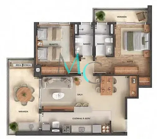 Apartamento, 2 quartos, 90 m² - Foto 13