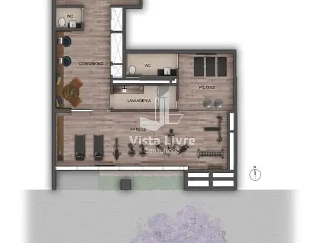 Apartamento com 43m² 1 quarto e 1 banheiro, à venda, no bairro Vila Nova Conceição em São Paulo