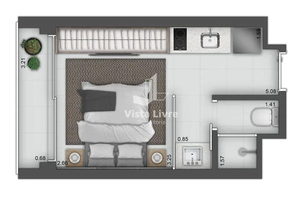 Apartamento, 1 quarto, 20 m² - Foto 7