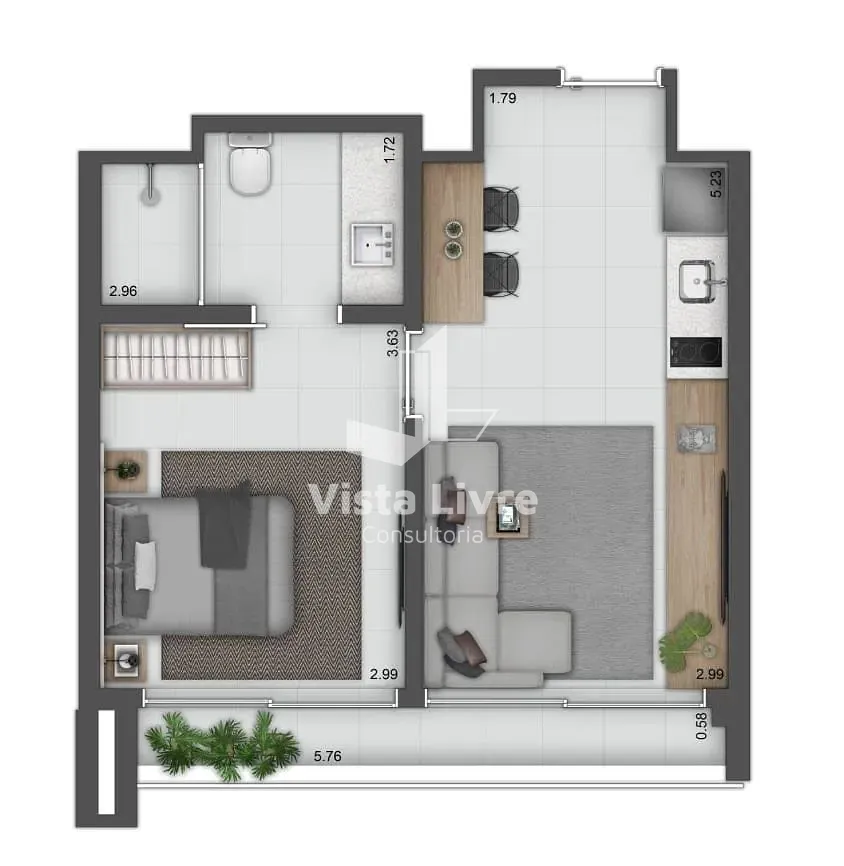 Apartamento, 1 quarto, 20 m² - Foto 8