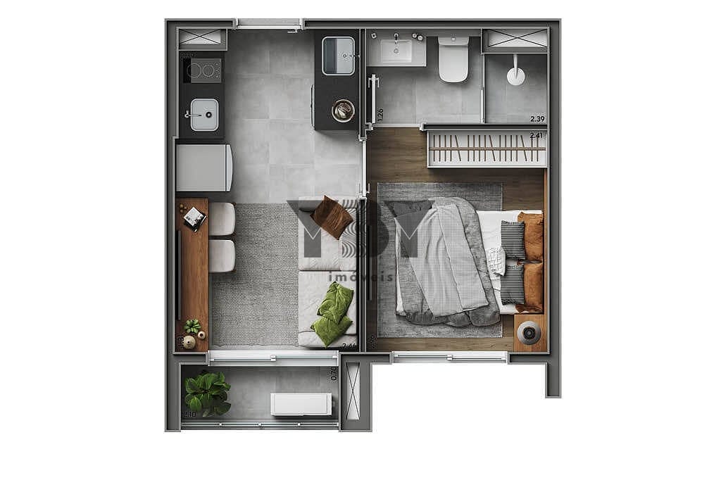 Cobertura, 1 quarto, 61 m² - Foto 14