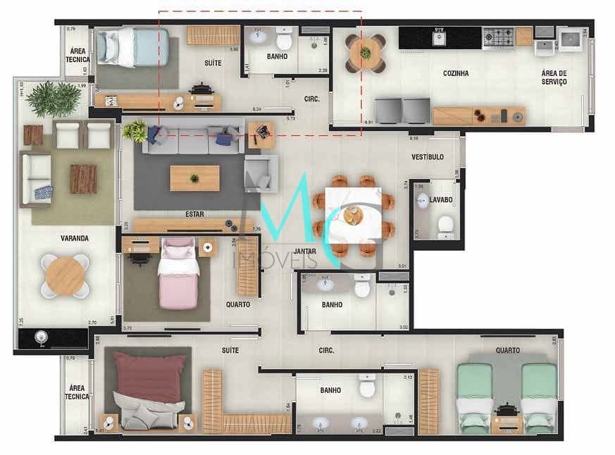 Cobertura à venda com 4 quartos, 271m² - Foto 14