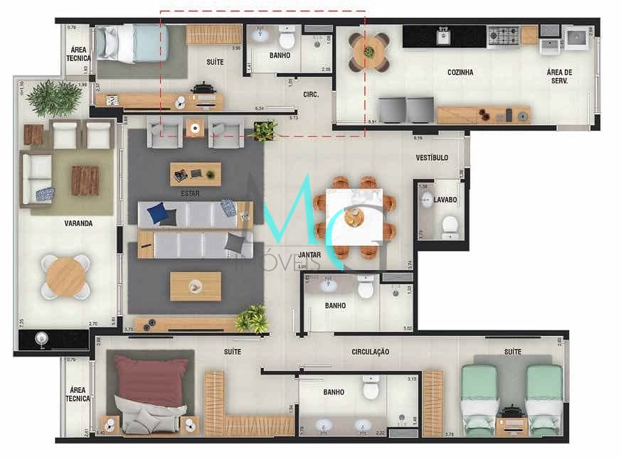 Cobertura à venda com 4 quartos, 271m² - Foto 15