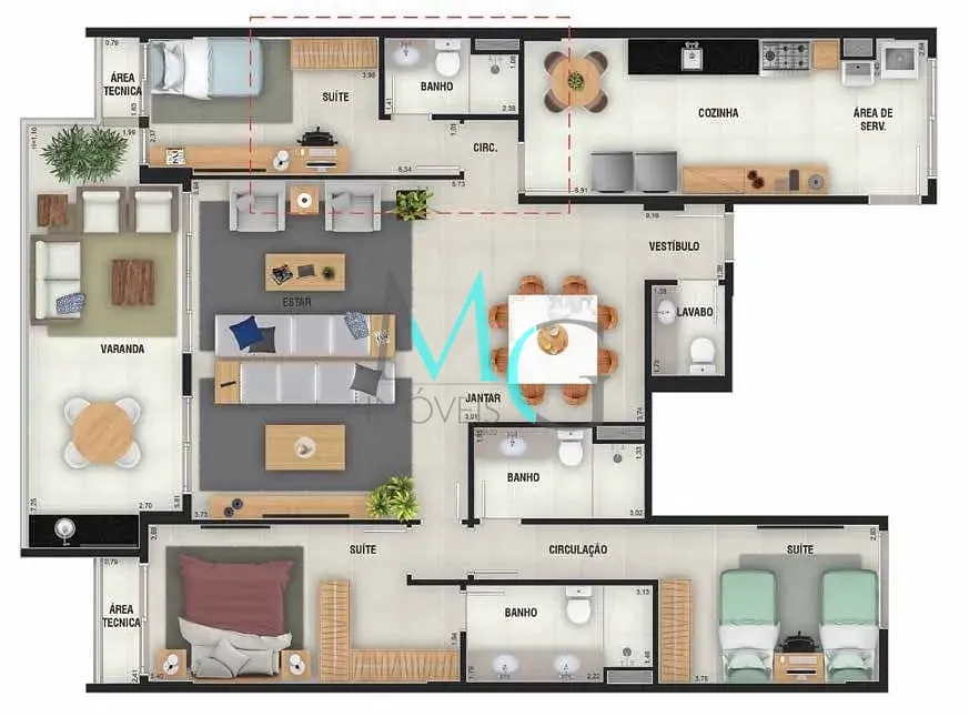 Cobertura, 4 quartos, 271 m² - Foto 21